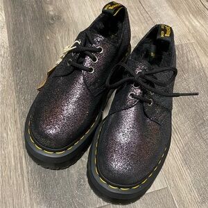 Dr Martens 1461 Quad Metallic Platforms With Yellow Stitching Size 37(6) NEW